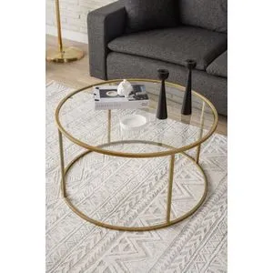 Stakleni Sto Berlin 80 - Zlatni i Transparentni