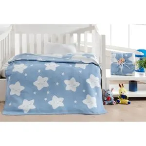 Star - Light Blue Light Blue Baby Blanket