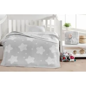 Star - Light Grey Light Grey Baby Blanket