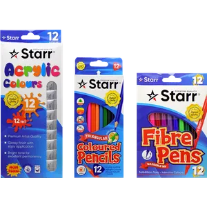 Starr II set — tempere 12 ml, drvene boje i flomasteri