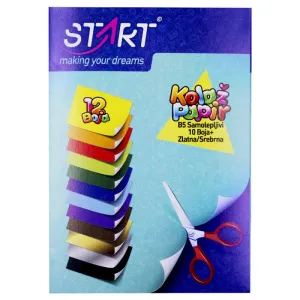 Start Kolaž Papir B5, 12Boja 10 Osnovnih,Zlatna,Srebrna