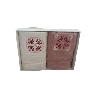 STEFAN Set Peškira, 2 kom, 50x100 - roze etno