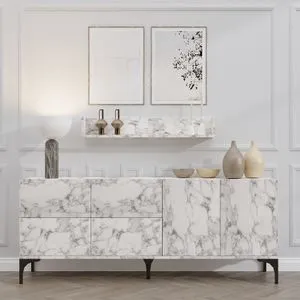 Stella - Carrara Marble Carrara Marble Console