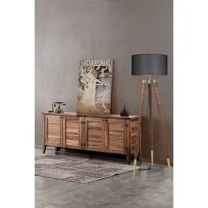 Stil Ceviz Lambader Silindir Hasır Siyah Abajurlu Black
Walnut Floor Lamp