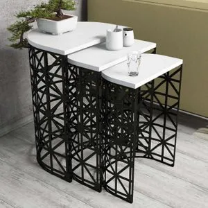 Stil Metal Ferforje - White White
Black Nesting Table (3 Pieces)