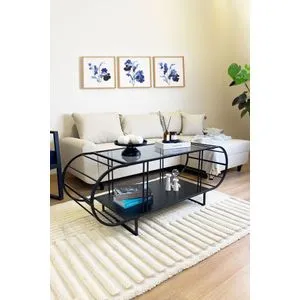 Stolić za kafu Windy - Crni, Dimljeni crni