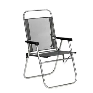 Stolica sklopiva sa rukonaslonom aluminijumska, siva