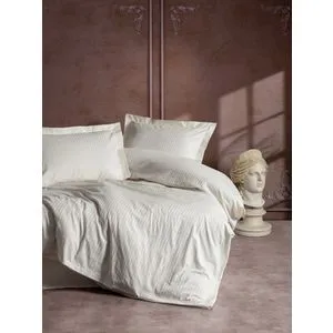 Stripe - Ecru Ecru Satin Single XXL Quilt Cover Set (DE)