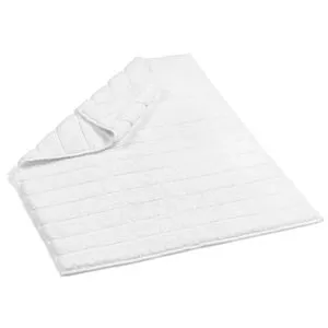 Striped Terry - White White Bathmat