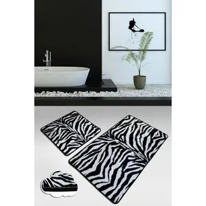 Strıped Multicolor Bathmat Set (2 Pieces)