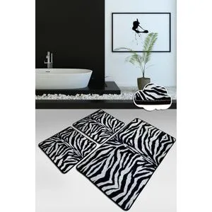 Strıped Multicolor Bathmat Set (3 Pieces)