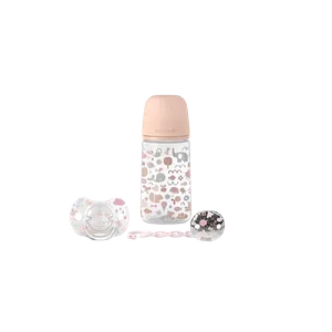 Suavinex Set Flašica 270Ml + Varalica 0/6M + Klipsa Roze Memory