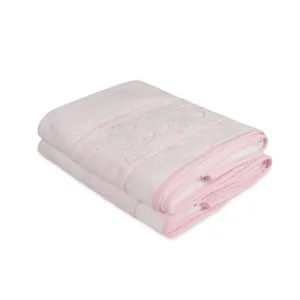 Sultan - Set Peškira za Kupanje u Beloj i Rozoj Boji (2 Komada)