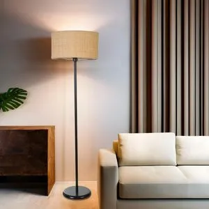 Svetiljka sa Rattan Abajurima - Crna i Zlatna