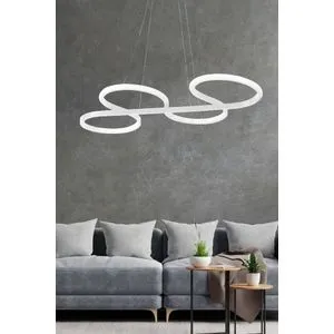 Swing - White, Yellow Light White Chandelier