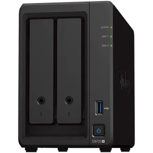 Synology DS723+, Tower, 2-Bays 3.5'' SATA HDD/SSD, 2 x M.2 2280 NVMe SSD, CPU AMD Ryzen R1600 dua...