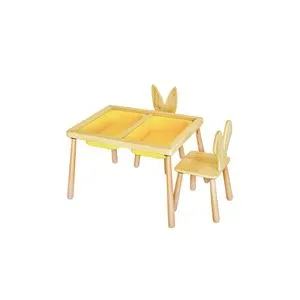 Table and 2 Chairs - Yellow Yellow Kid's Table Set