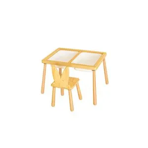 Table and Chair - White White Kid's Table Set