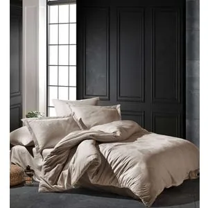 Talia - Light Beige Light Beige Satin Double Quilt Cover Set