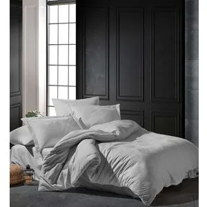 Talia - Light Grey Light Grey Satin Double Quilt Cover Set