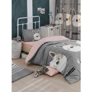 Tavşancık - Light Brown, Grey, Pink Grey
Brown
White
Pink Single Quilt Cover Set (FR)