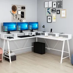Team - White White Study Desk