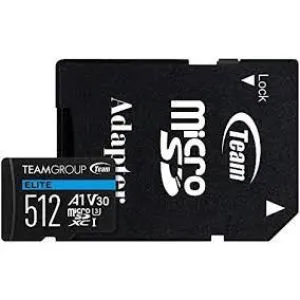 TeamGroup MICRO SDXC 512GB ELITE, UHS-I U3 V30 A1, 100/90MB/s +SD Adapter TEAUSDX512GIV30A103