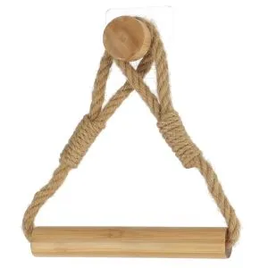 TENDANCE DRŽAČ TOALET PAPIRA SA KANAPOM SAMOLEPLJIVI 22X18X4CM  BAMBUS 91048195