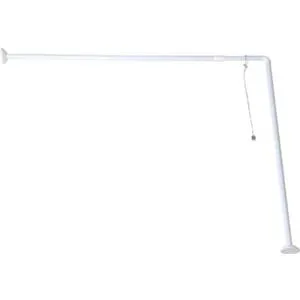 TENDANCE DRŽAČ ZAVESE ZA KADU SA PRIČVRŠNIM KABLOM ZA PLAFON 94X80CM ALUMINIJUM BELA 2106100