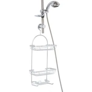 TENDANCE DVOSTRUKA VISEĆA POLICA VELIKA SA KUKICOM 28X12,5X65 CM ALUMINIJUM HROM 9100899