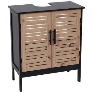 Tendance kupatilski ormarić sa 2 vrata i policom Bergen 60X30X70Cm Mdf Crno Wood 9900763