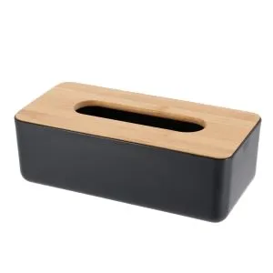 TENDANCE KUTIJA ZA MARAMICE 26,1X13,1X8,6CM POLIRESIN/BAMBUS CRNA 6724237