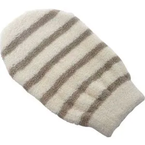 TENDANCE RUKAVICA ZA KUPANJE PRUGASTA 13X0,4X23CM PAMUK/BAMBUS SIVO SMEĐA 75506233