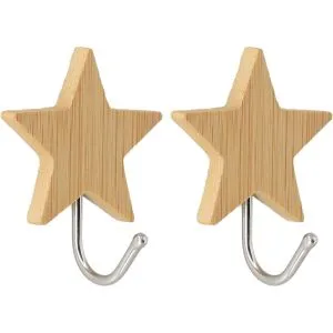 Tendance set 2 kukice 3m zvezda 4,7 x 2,7 x 6 bambus/metal 9065195
