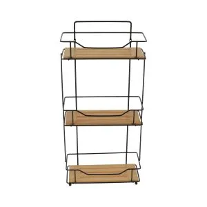 Tendance trostruka polica 57x26,5x11,5cm  bambus mat crna 9163237