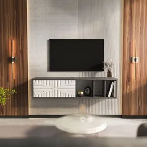 Teo Floating - Anthracite, White Anthracite
White TV Stand