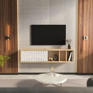 Teo Floating - Sapphire Oak, White Sapphire Oak
White TV Stand