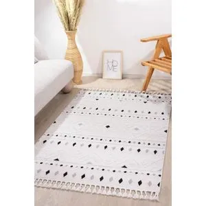 Tepiha 33412A - Krem, Crni Tepih (240 x 340 cm)