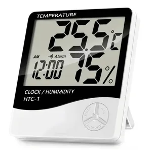 Termometar HTC-1 JWD temperetura, sat, vlaznost vazduha beli