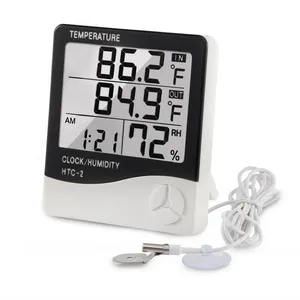 Termometar HTC-2 JWD temperetura, sat, vlaznost vazduha, sonda beli