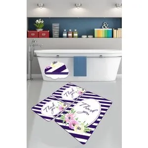 Thank You Multicolor Bathmat Set (3 Pieces)