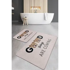 Things Djt Multicolor Bathmat Set (2 Pieces)
