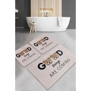 Things Djt Multicolor Bathmat Set (3 Pieces)