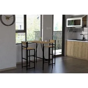 Tibet - Set stola i stolica od crnog hrasta (3 dela)