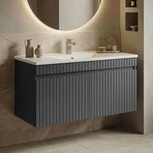 Tivoli 100 - 671 Matte Anthracite Bathroom Cabinet With Sink
