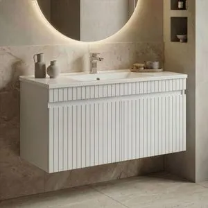 Tivoli 100 - 672 Matte White Bathroom Cabinet With Sink