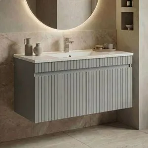 Tivoli 100 - 673 Matte Cashmere Bathroom Cabinet With Sink