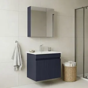 Tivoli 65 - 691 Matte Navy Blue Bathroom Cabinet With Sink &amp; Mirror Set (2 Pieces)