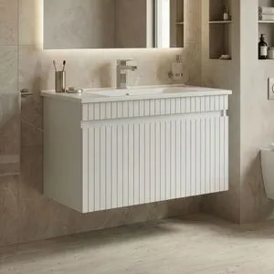 Tivoli 85 - 668 Matte White Bathroom Cabinet With Sink