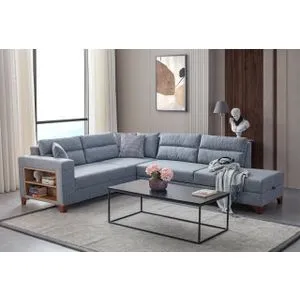 Tloft Left - Sivi Ugaoni Sofa-Krevet